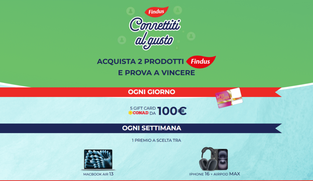 Connettiti al Gusto Findus: vinci gift card Conad e Apple