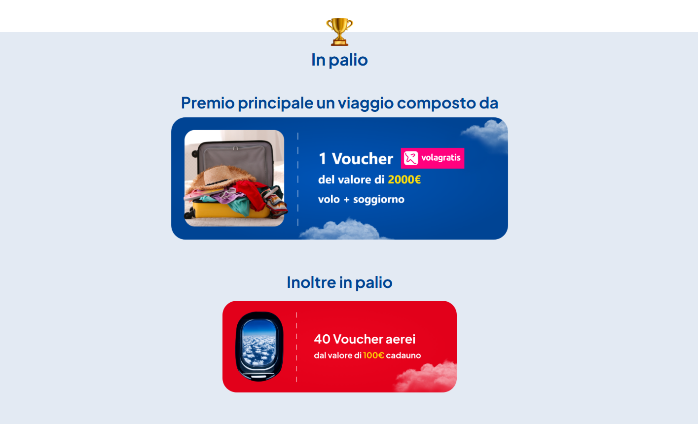 Concorso Chanteclair: vinci gift card Volagratis 2000€