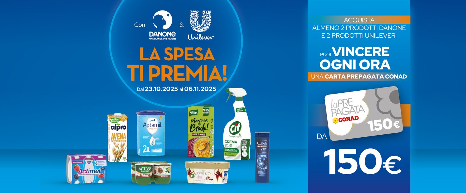 La spesa ti premia Conad: vinci 150€ ogni ora fino al 6/11