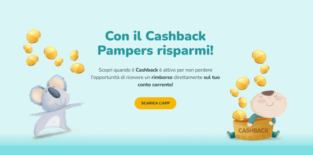 Cashback Pampers taglia 1 e 2: rimborso fino a 12€