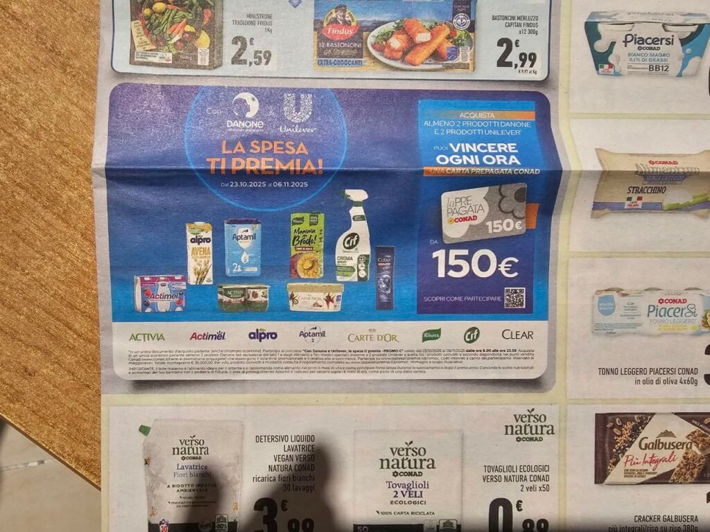 La spesa ti premia Conad: vinci 150€ ogni ora fino al 6/11